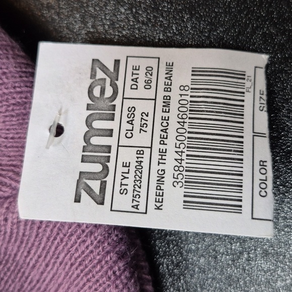 Zumiez A-Lab Keeping The Peace Purple Beanie w/ Embroidered Symbols - Size OSFM - Picture 9 of 9